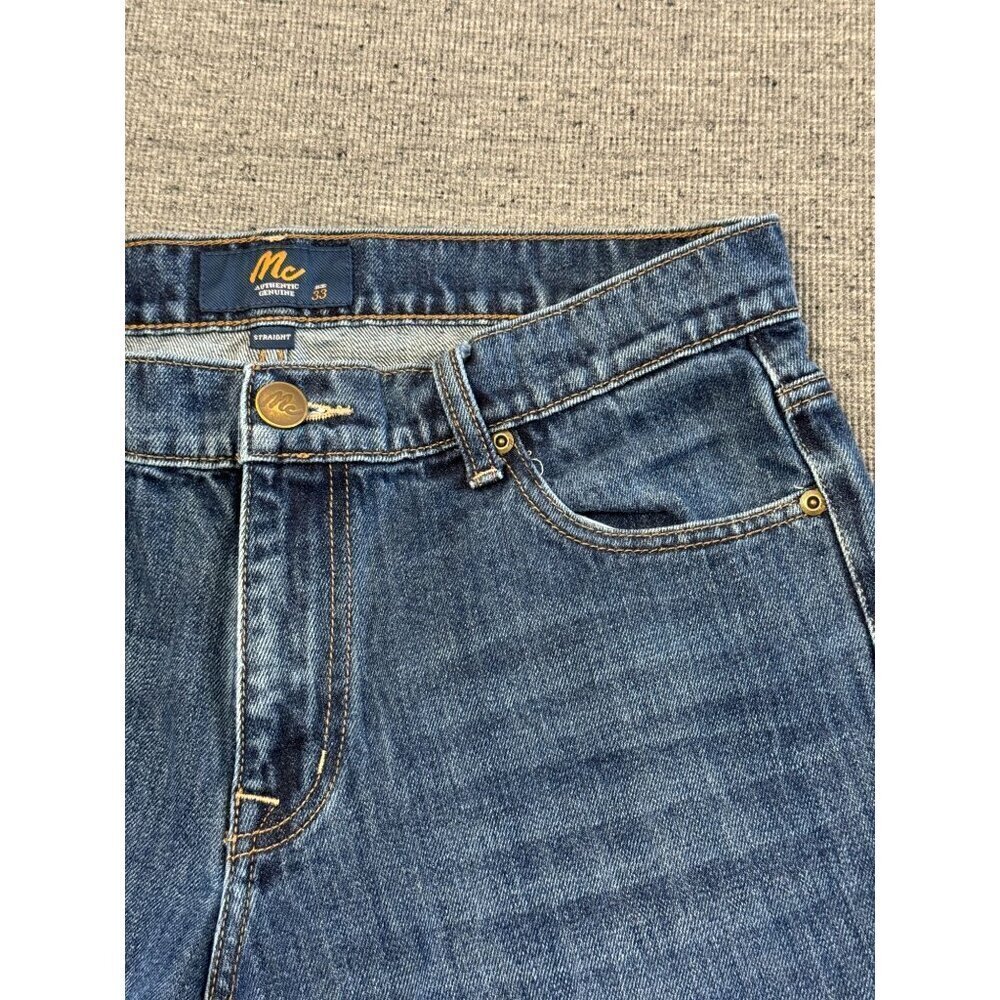 Mc Authentic Genuine Men's Straight leg Dark Blue Denim Jeans Size 33 - Picture 14 of 14